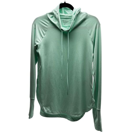 Athleta Hoodie Shirt Women's XS Light Green Balaclava Long Sleeve Athleisure - Picture 1 of 8